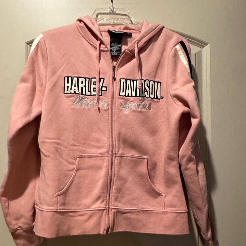 Harley Davidson Zip Hoodie in pink
